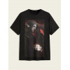 Tricou din bumbac Dracula cu flori